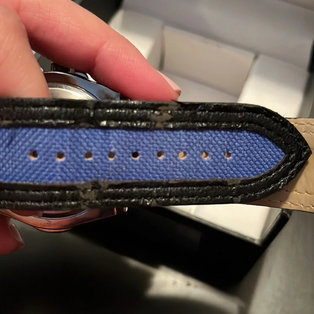 Large Face Black & Blue Structure Watch, New in Box - some defects, see photos